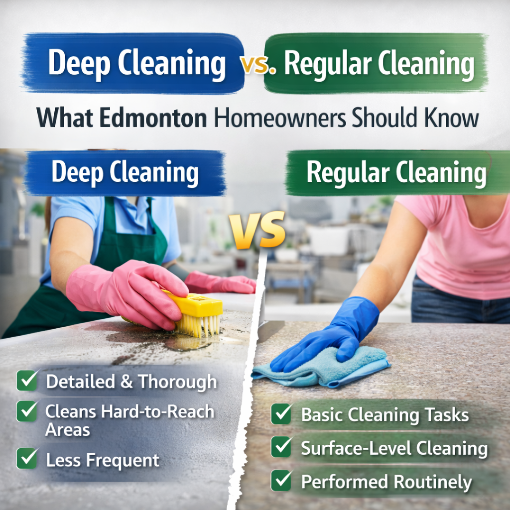 Deep Cleaning vs. Regular Cleaning What Edmonton Homeowners Should Know