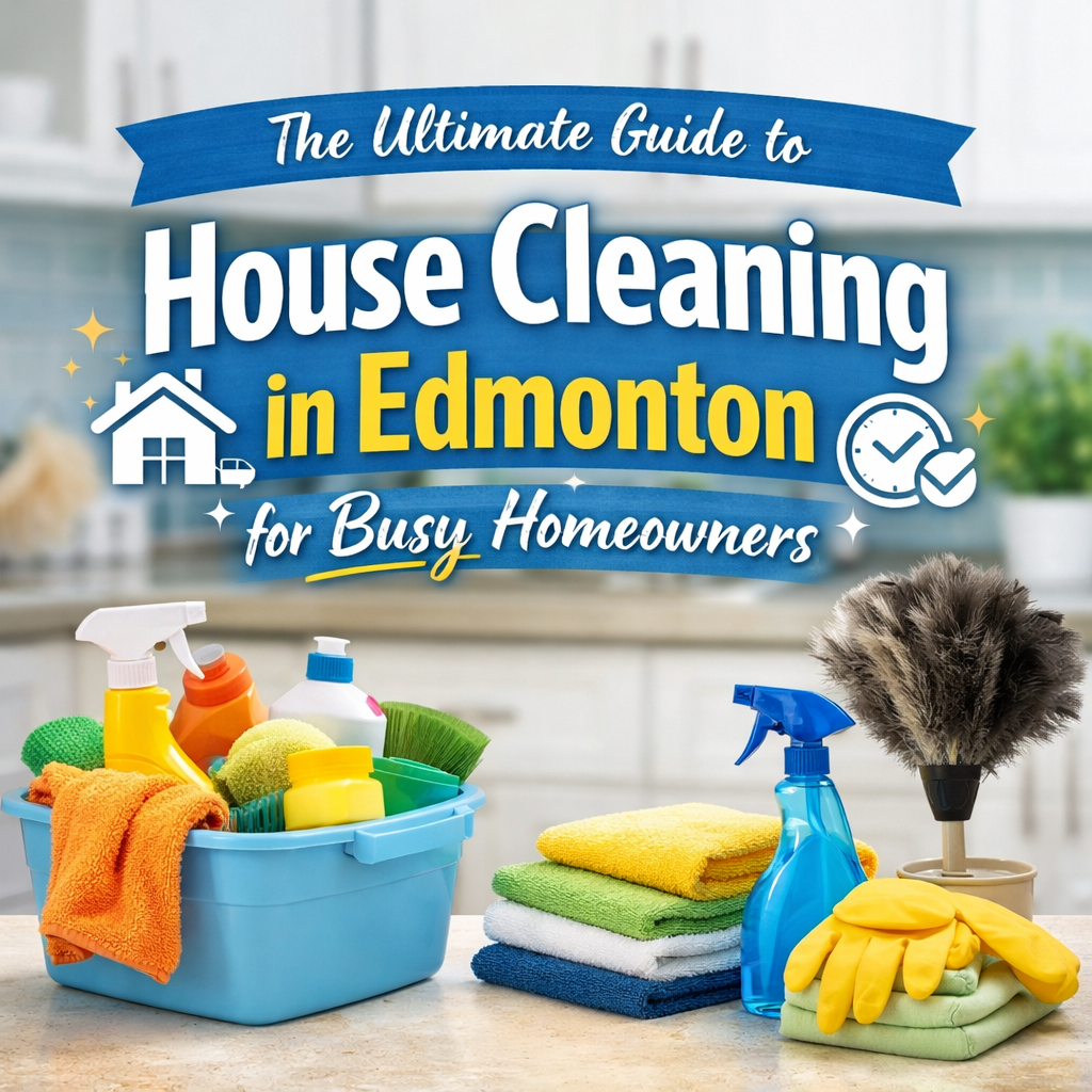 An image for a blog titled The Ultimate Guide to House Cleaning in Edmonton for Busy Homeowners