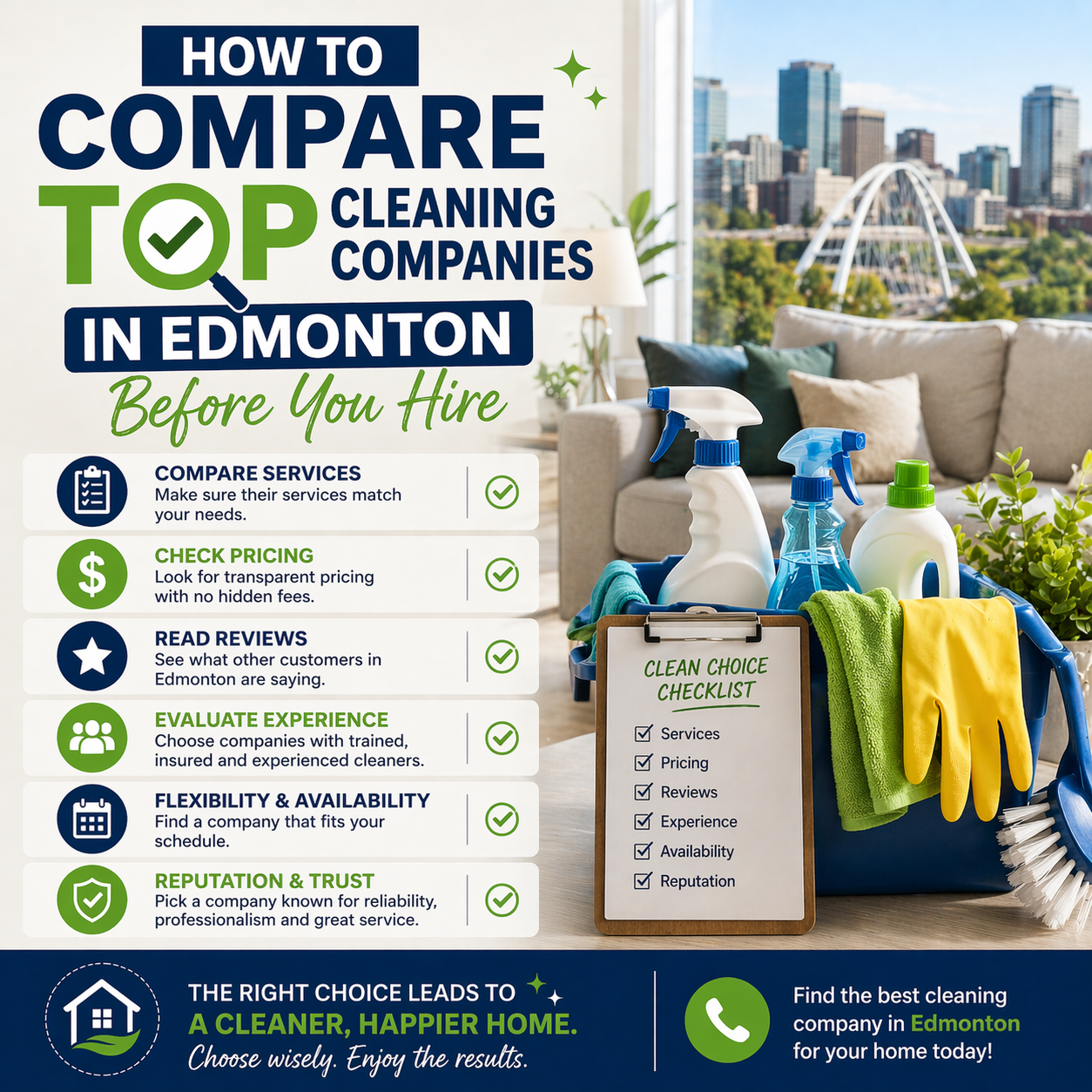 An image for a blog titled How to Compare Top Cleaning Companies in Edmonton Before You Hire