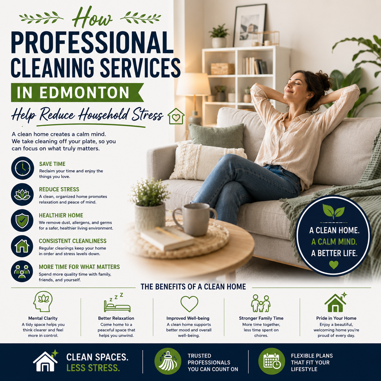 An image for a blog tilted How Professional Cleaning Services in Edmonton Help Reduce Household Stress