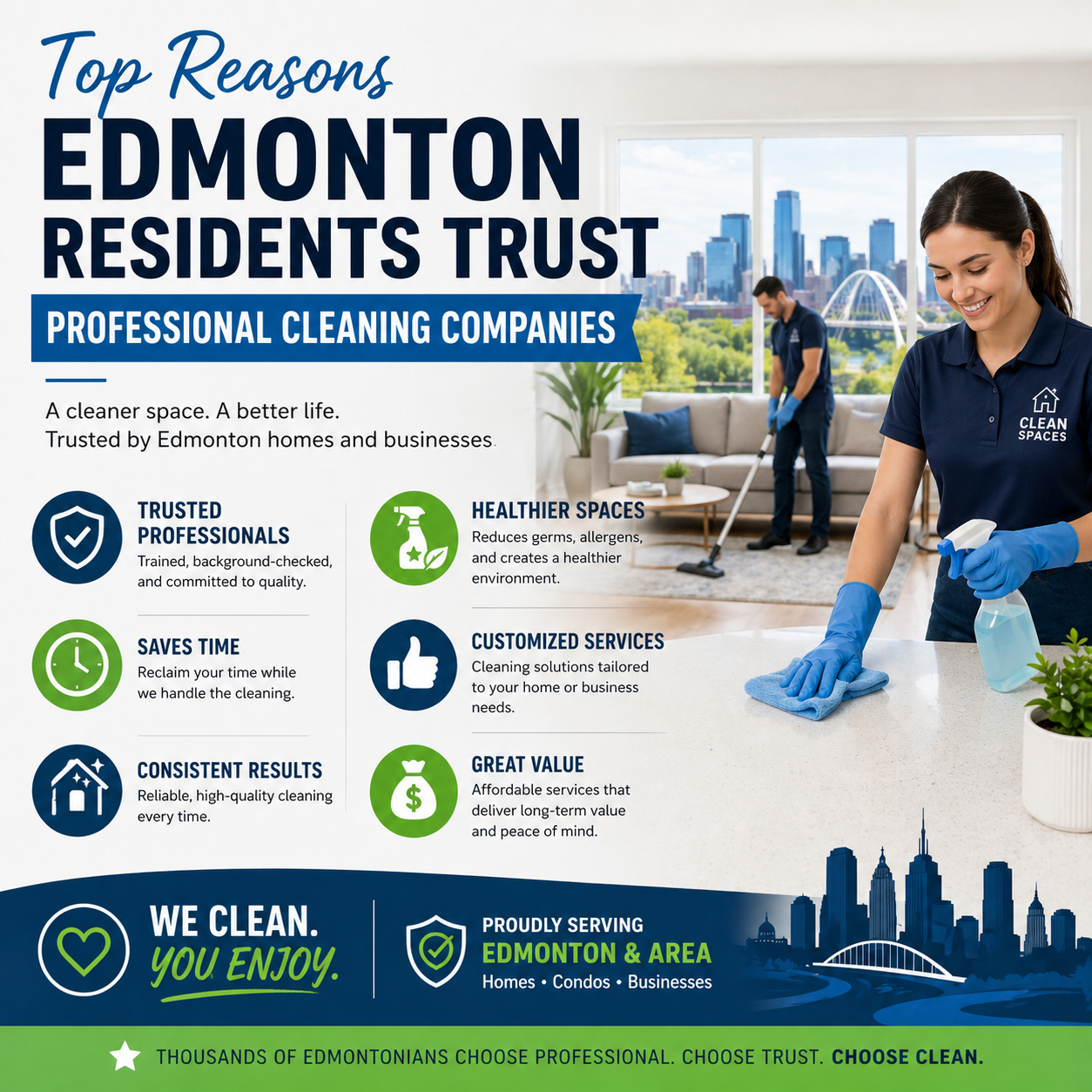 An image for a blog titled Top Reasons Edmonton Residents Trust Professional Cleaning Companies