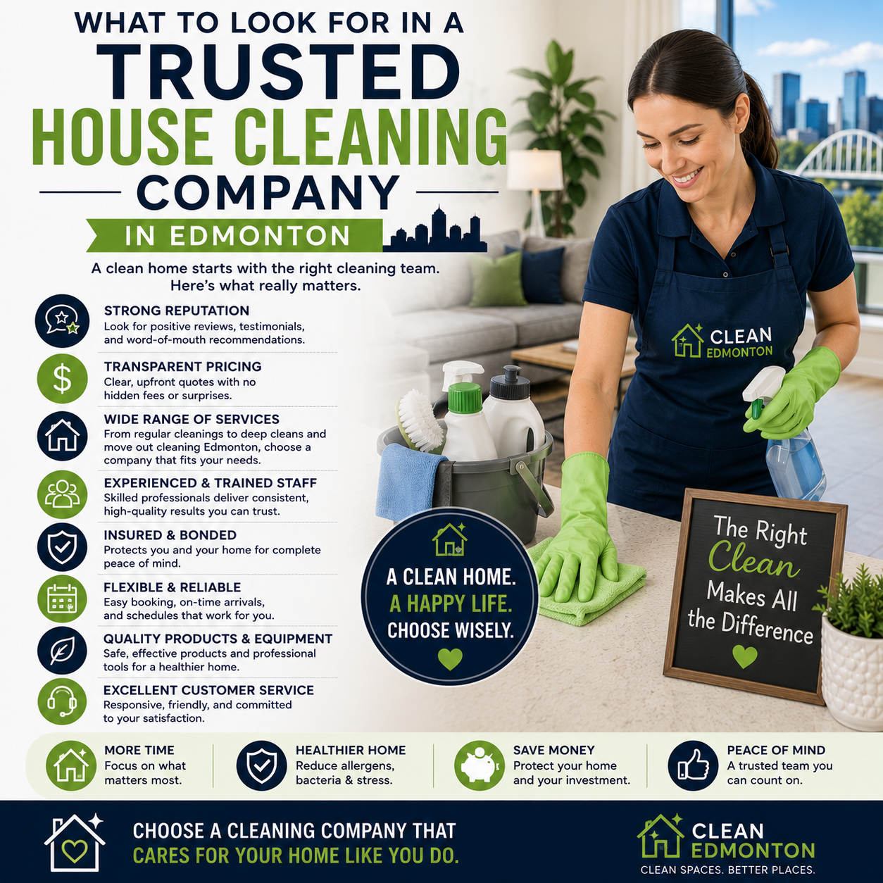 An image for a blog titled What to Look for in a Trusted House Cleaning Company in Edmonton