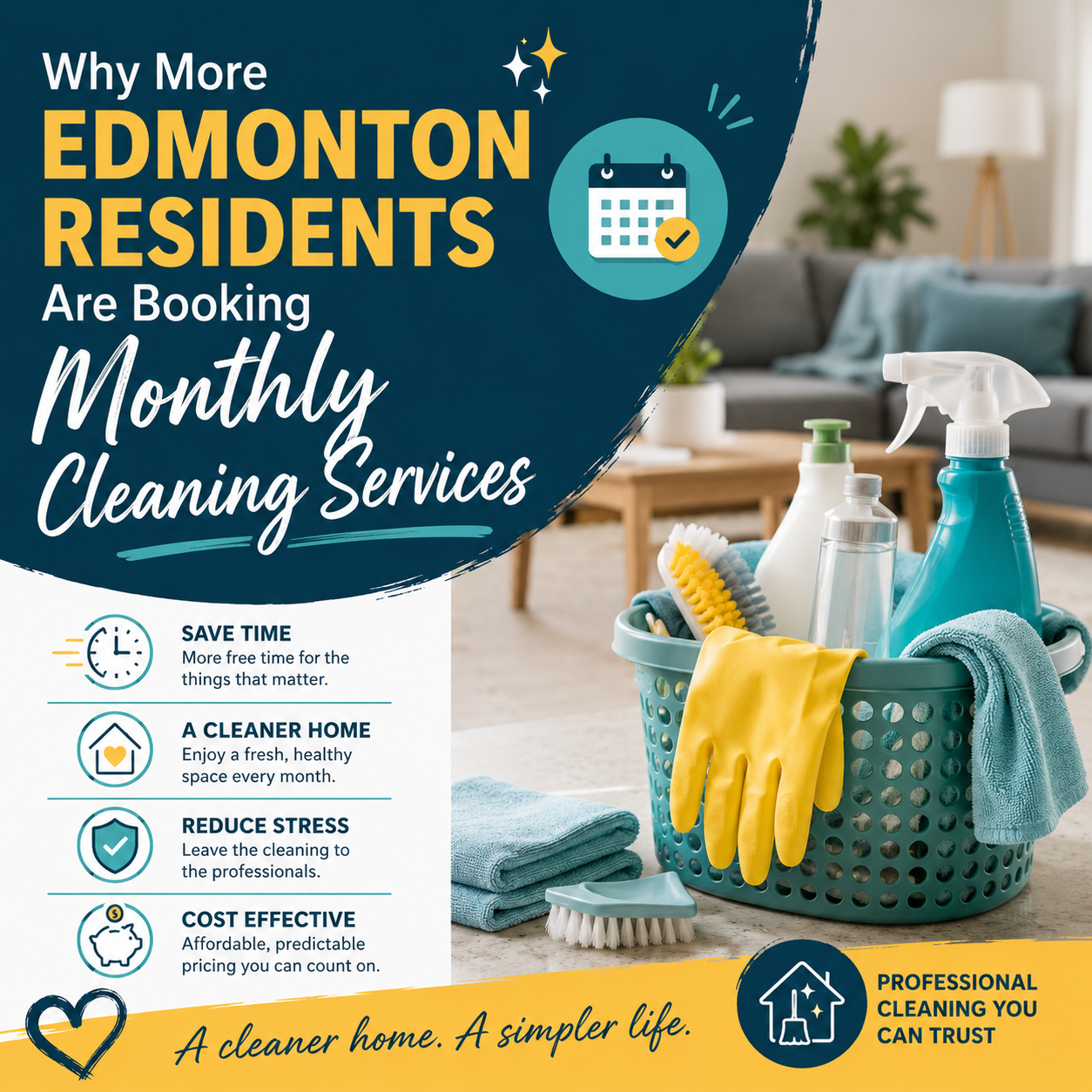 An image for a blog titled Why More Edmonton Residents Are Booking Monthly Cleaning Services