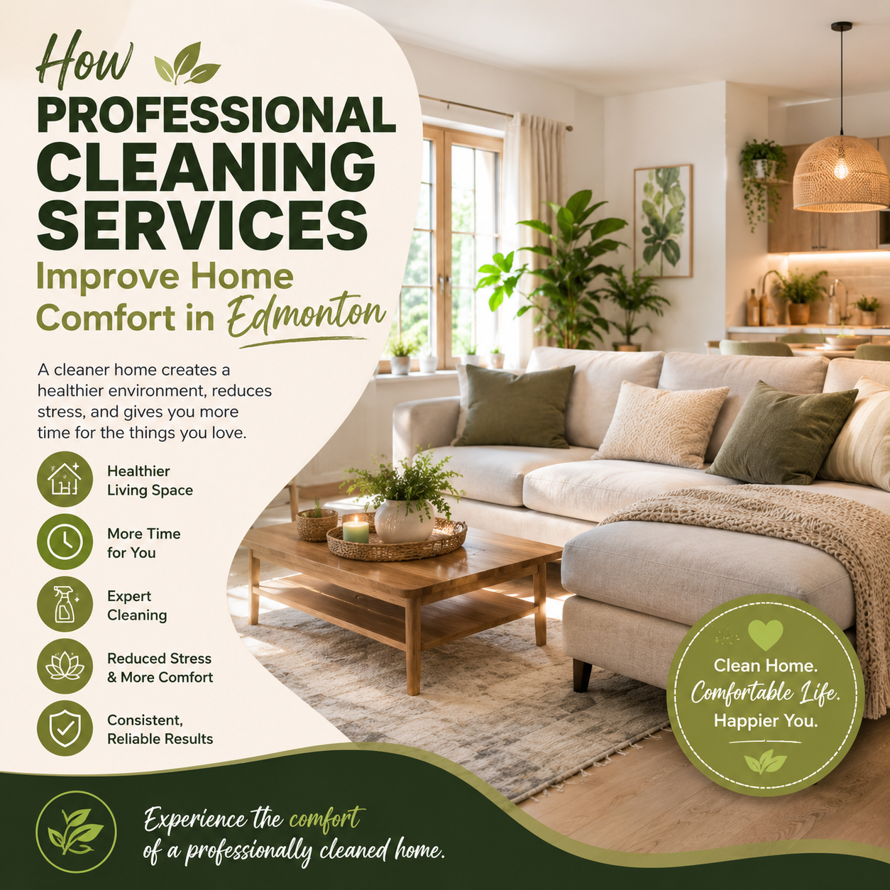 An image for a blog titled How Professional Cleaning Services Improve Home Comfort in Edmonton