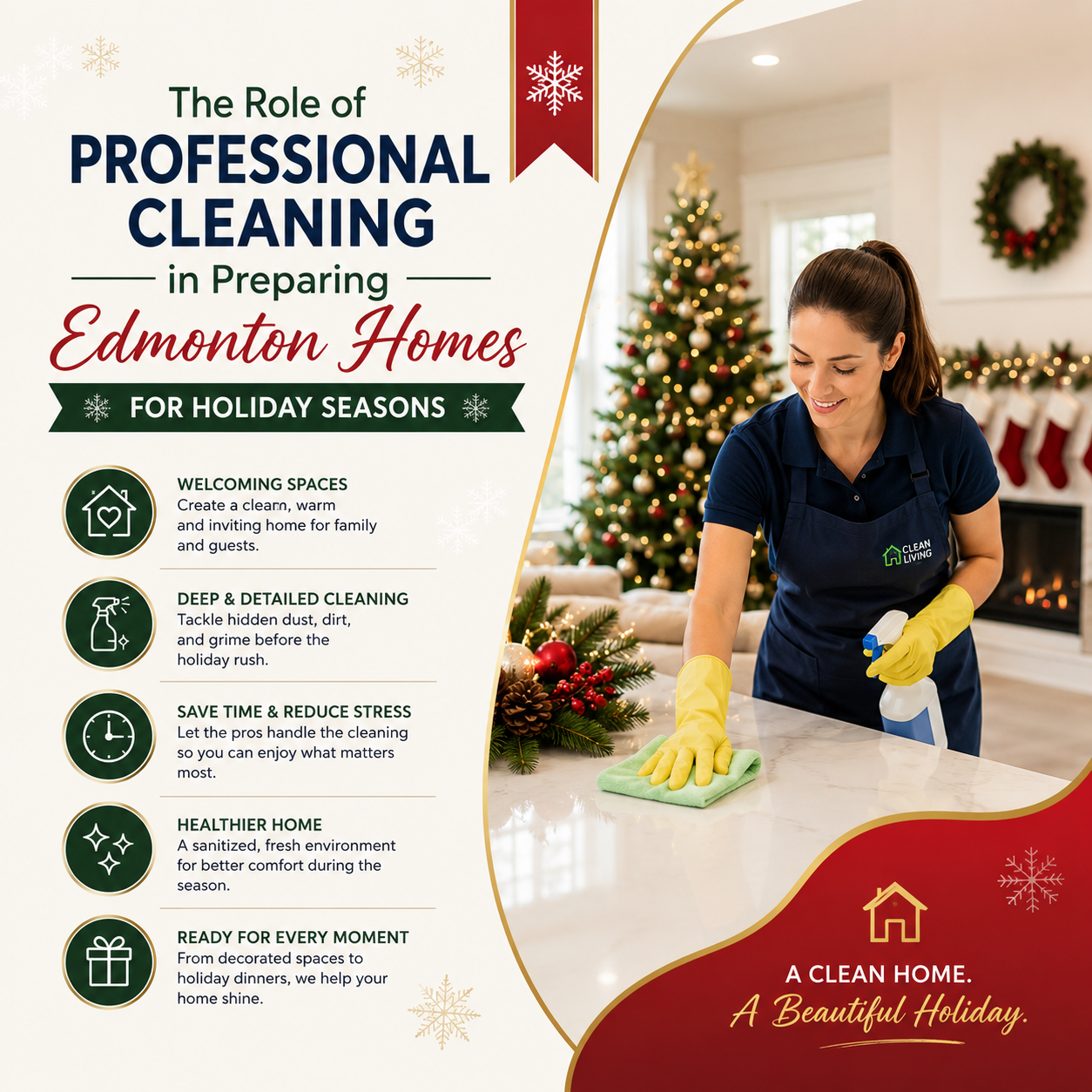 An image for the blog titled The Role of Professional Cleaning in Preparing Edmonton Homes for Holiday Seasons