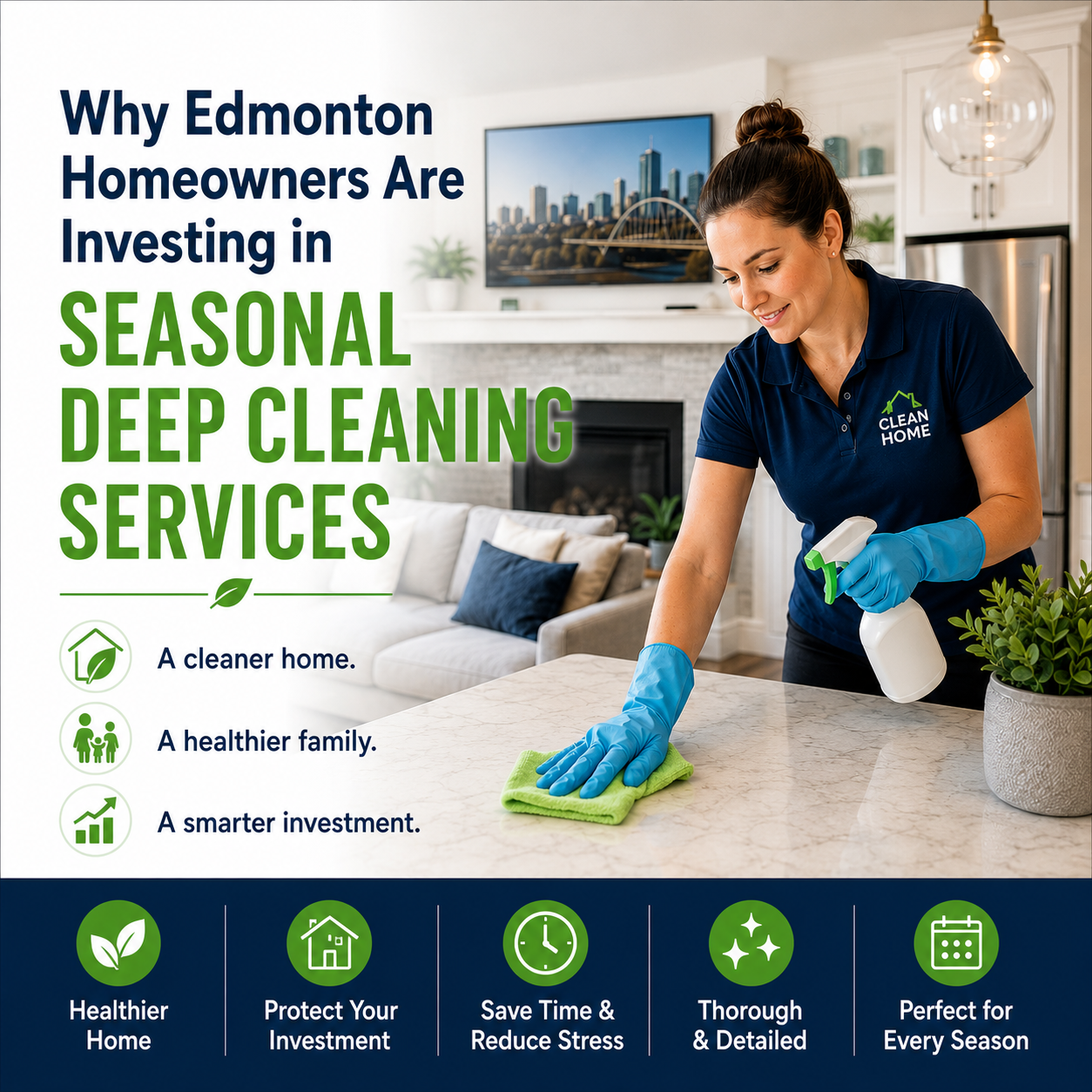 An image for a blog titled Why Edmonton Homeowners Are Investing in Seasonal Deep Cleaning Services
