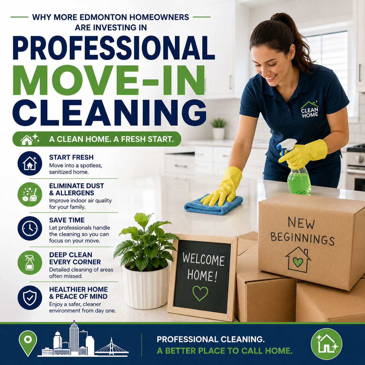 An image for a blog titled Why More Edmonton Homeowners Are Investing in Professional Move-In Cleaning