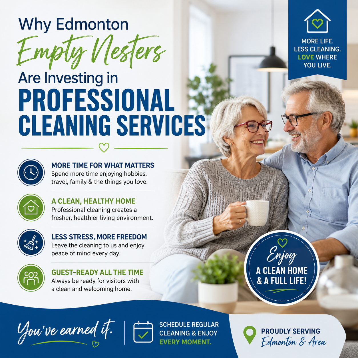 An image for the blog titled Why Edmonton Empty Nesters Are Investing in Professional Cleaning Services