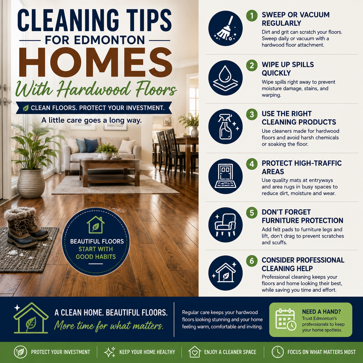 An image for the blog titled Cleaning Tips for Edmonton Homes With Hardwood Floors