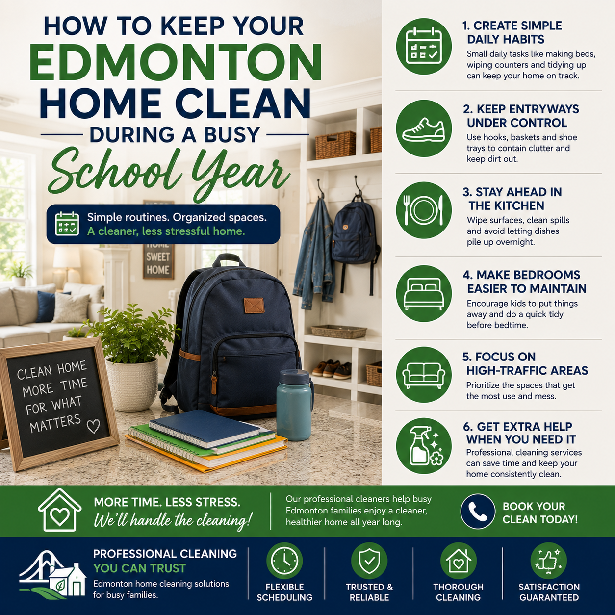An image for the blog titled Keep Your Edmonton Home Clean During a Busy School Year