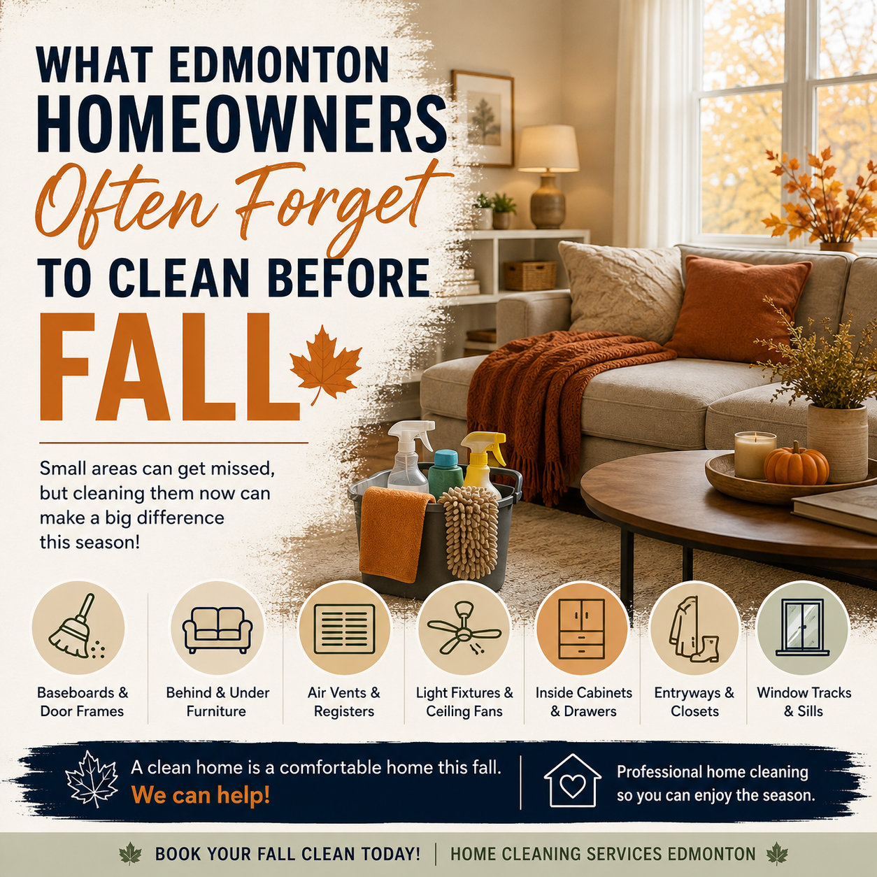 An image for the blog titled What Edmonton Homeowners Often Forget to Clean Before Fall