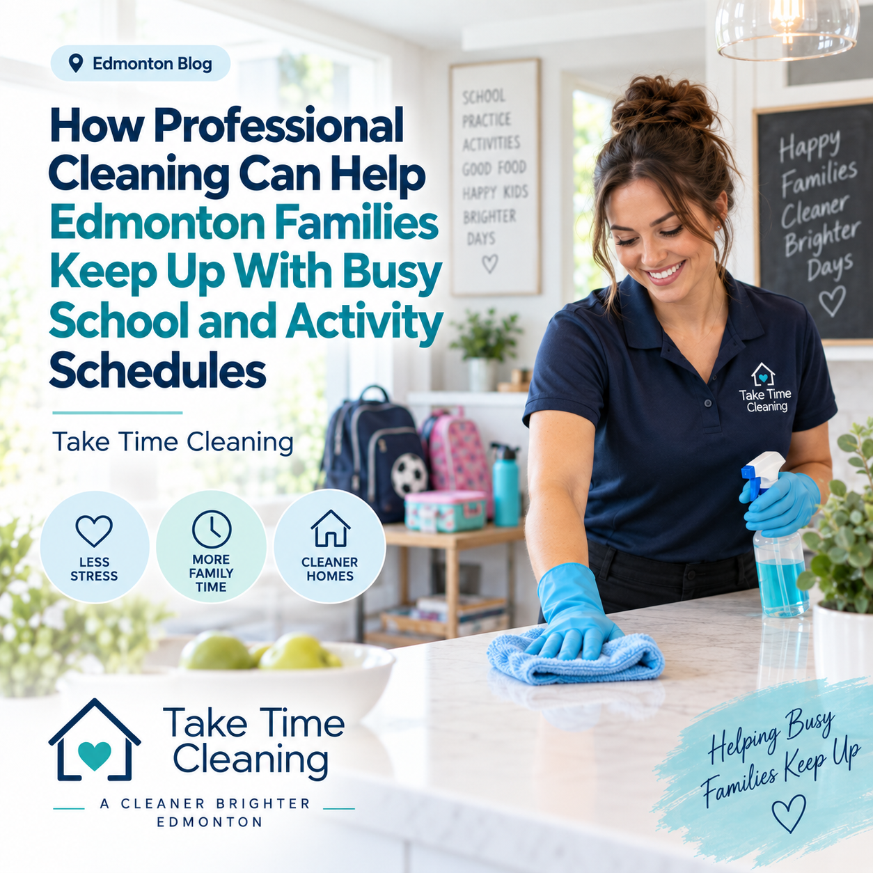 An image for the blog titled How Professional Cleaning Can Help Edmonton Families Keep Up With Busy School and Activity Schedules