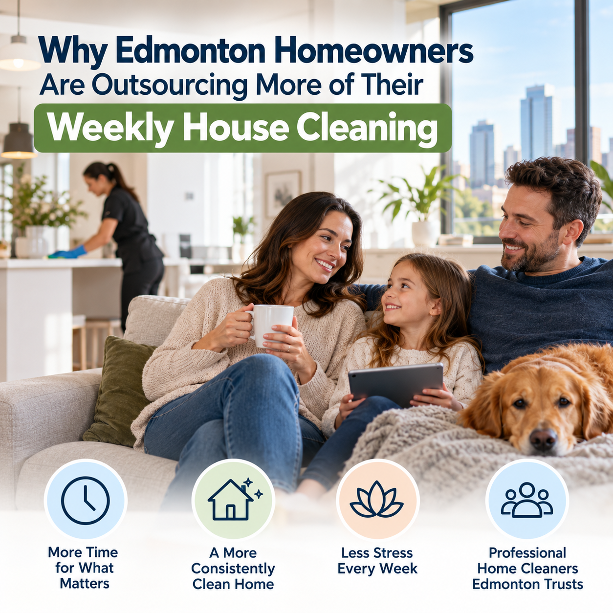 An image for the blog titled Why Edmonton Homeowners Are Outsourcing More of Their Weekly House Cleaning