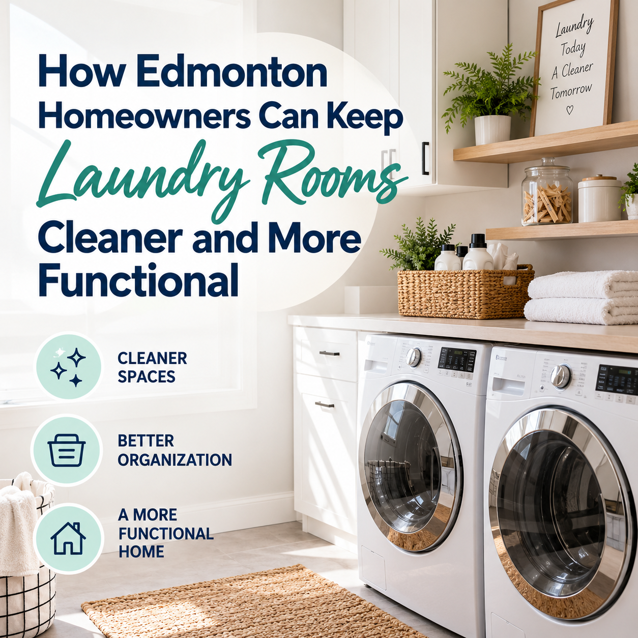 An image for the blog titled How Edmonton Homeowners Can Keep Laundry Rooms Cleaner and More Functional